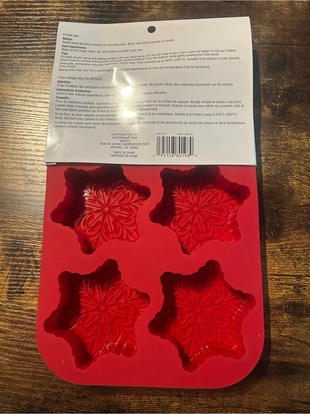 Celebrate It Red Snowflake Silicone Treat Tray - 6 Cavities - Picture 4 of 6